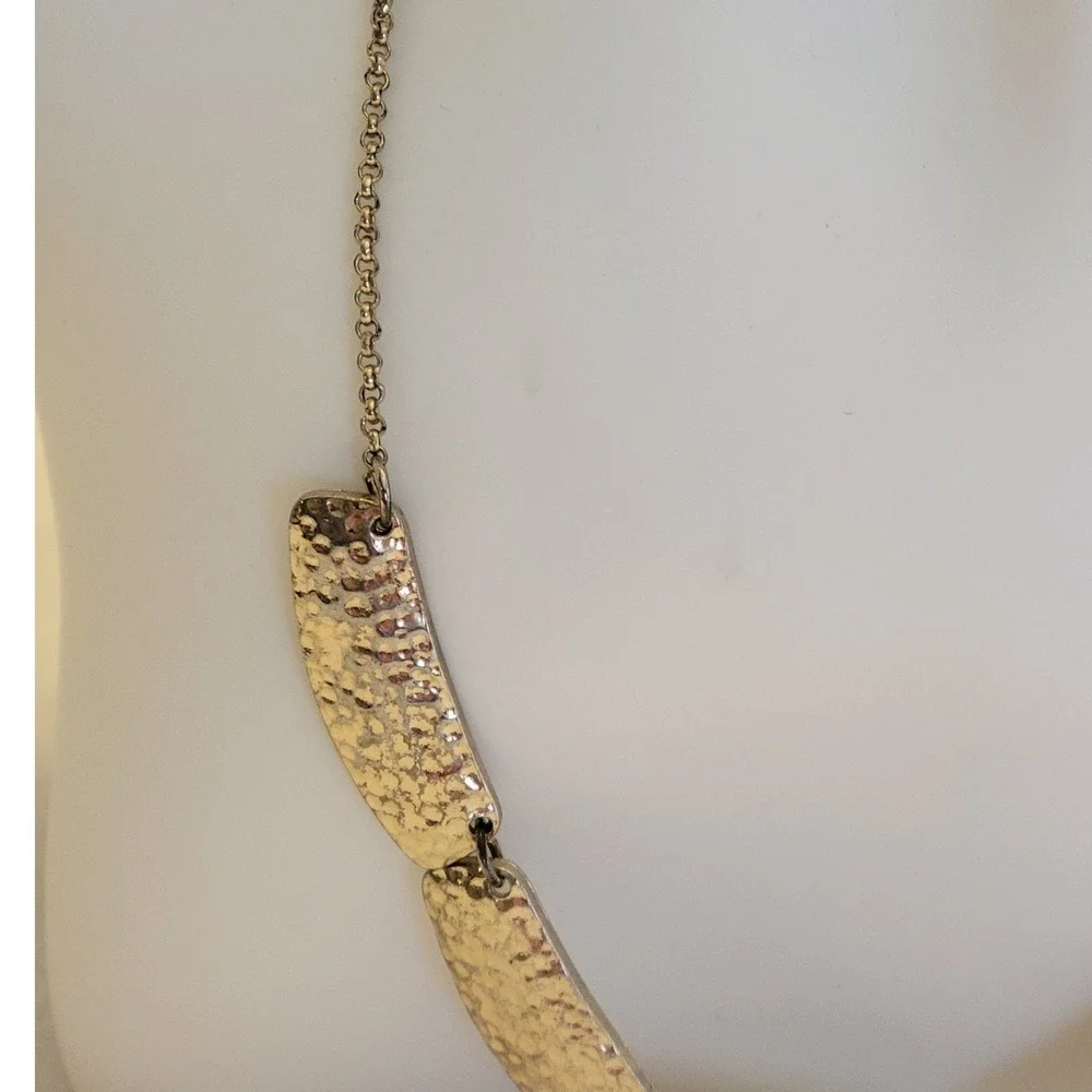Unbranded Hammered Bib Necklace Women OS Gold Tone Good Tiered Drop Statement‎